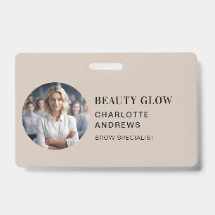 Modern, Minimal, Photo, Salon ID Badge