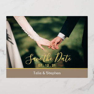 Modern Minimal Photo Save the Date Magnet Postcard