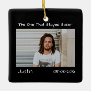 Modern Minimal Photo Sober Support Ceramic Ornament
