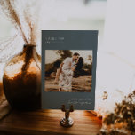 Modern Minimal Photo | Table Number Card<br><div class="desc">Featuring your own photos - think engagment photos, childhood photos, relationship photos. These table number cards are a unique way to showcase your favourite photos. Table numbers enhance the look of your tablescape and put the finishing touch on your special day. Personalised text printing of the names or numbers of...</div>