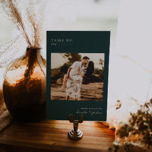 Modern Minimal Photo   Table Number Card