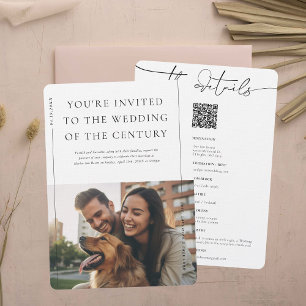 Modern Minimal Photo Wedding Details & Invitation