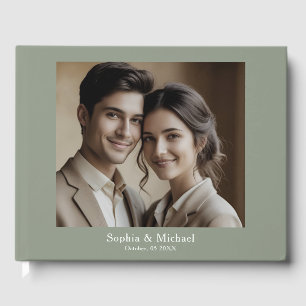Modern Minimal Photo Wedding Guest Book Template 