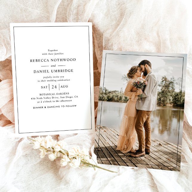 Modern Minimal Photo Wedding Invitation  (Creator Uploaded)