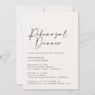 Modern Minimal photo Wedding Rehearsal Dinner Invitation