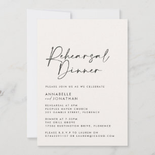 Modern Minimal photo Wedding Rehearsal Dinner Invitation