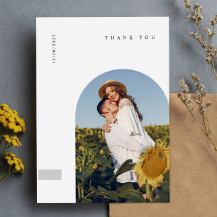 Modern Minimal Photo Wedding Thank You Card W Note