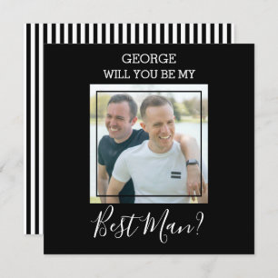 Modern Minimal Photo Will You Be My Best Man? Invitation