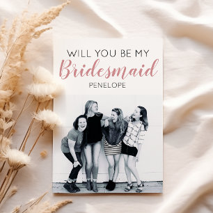 Modern Minimal Photo Will You Be My Bridesmaid