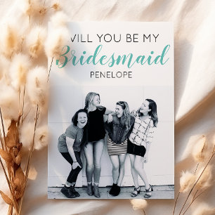 Modern Minimal Photo Will You Be My Bridesmaid