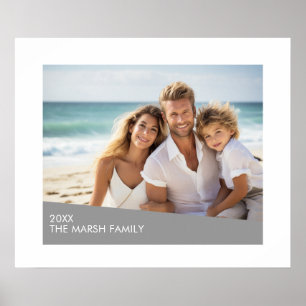 Modern Minimal Photo with Diagonal Colour Block Poster