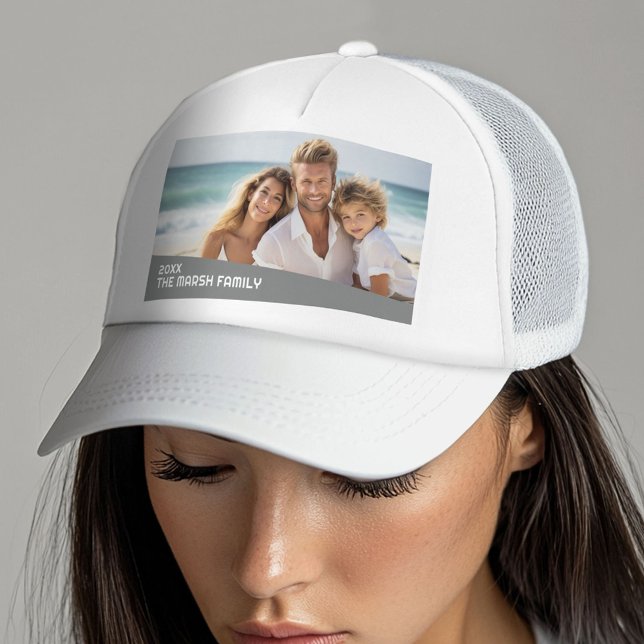 Modern Minimal Photo with Diagonal Colour Block Trucker Hat (Custom Photo Gallery on a Trucker Hat)