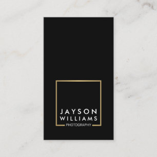 Modern Minimal Photographer Gold Square Logo II Business Card