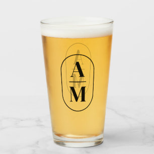 Modern Minimal Pill Monogram - Black Glass