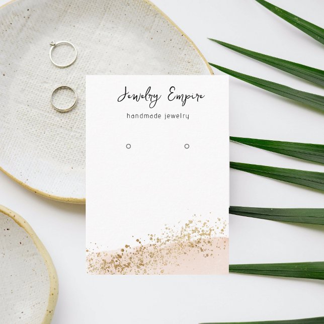Modern Minimal Pink And Gold Earning Holder Business Card (Creator Uploaded)