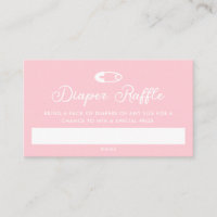 Modern Minimal Pink Diaper Raffle Ticket