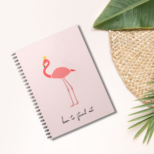 Modern Minimal Pink Flamingo Notebook