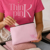 Modern Minimal Pink Monogram Think Pink Freak