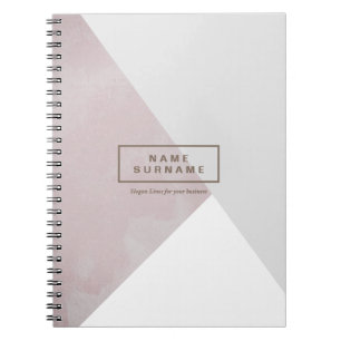Modern Minimal Pink Olive Geometric Spiral Photo Notebook