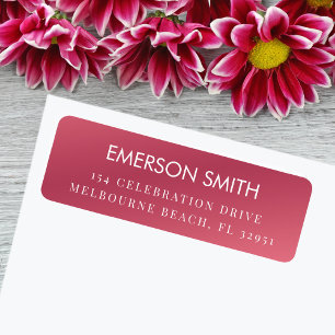 Modern minimal pink return address  label
