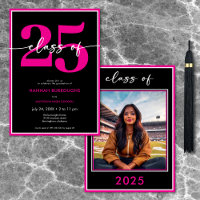 Modern Minimal Pink Script Graduation Party
