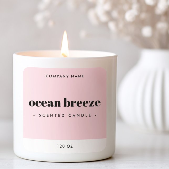 Modern minimal pink square product label (Modern minimal pink square product label)