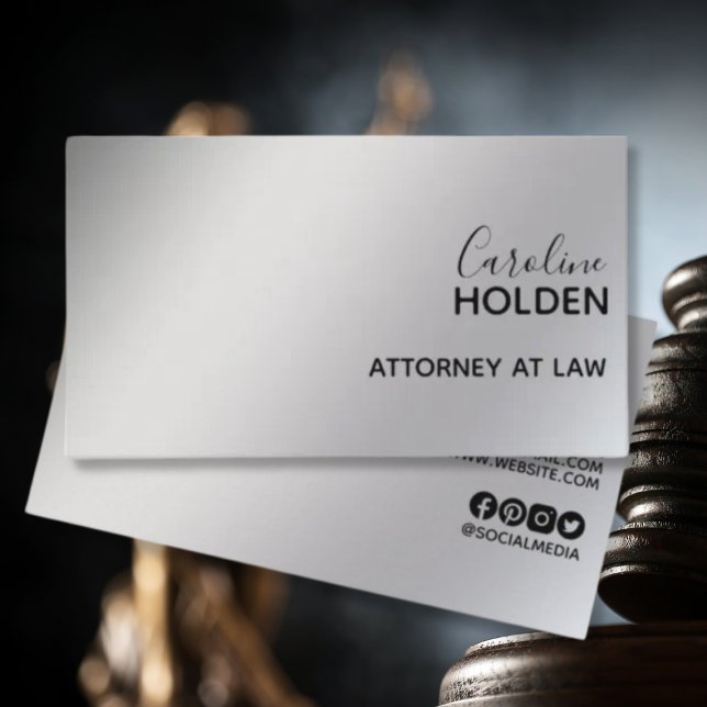 Modern minimal Platinum White Gold Gradient Business Card (Creator Uploaded)