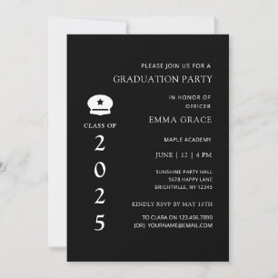Modern Minimal Police Officer Graduation Party  Invitation