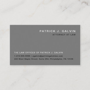 Modern Minimal Professional Grey White Business Card