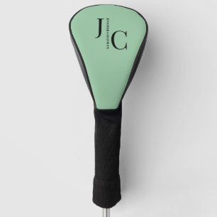 Modern Minimal Professional Monogram Mint Green Golf Head Cover