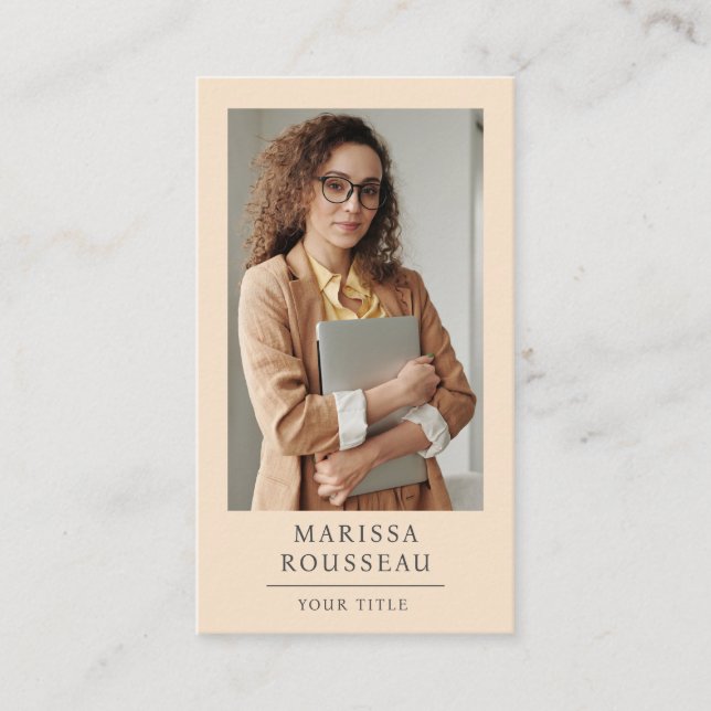 Modern Minimal Professional Photo Business Card (Front)