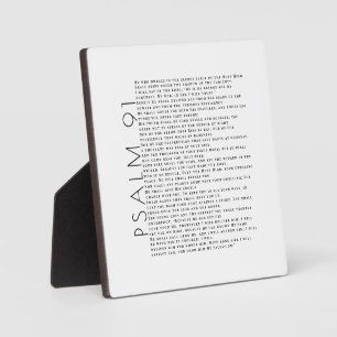 Modern Minimal Psalm 91  Christian  Plaque