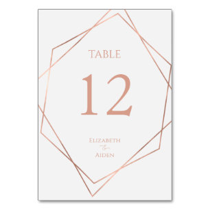 Modern, minimal, pur, white, rosegold (imitat) table number