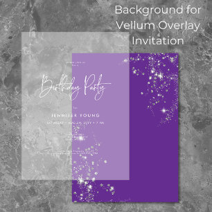 Modern Minimal Purple Diamonds Birthday Background Invitation