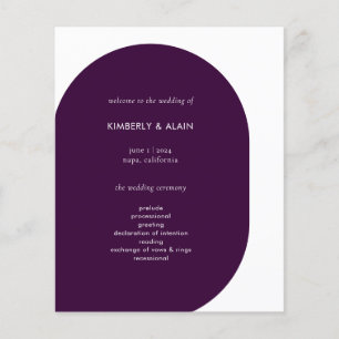 Modern Minimal Purple Geometric Graphic Wedding