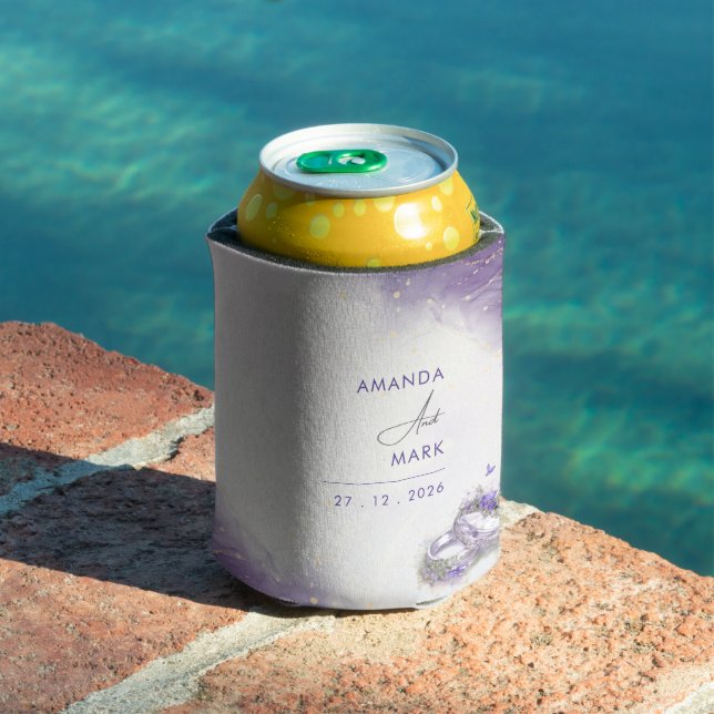 Modern Minimal Purple Lilac Trendy Can Cooler (In Situ Pool)