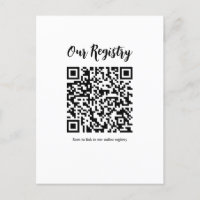 Modern Minimal QR Code Scannable Wedding Registry