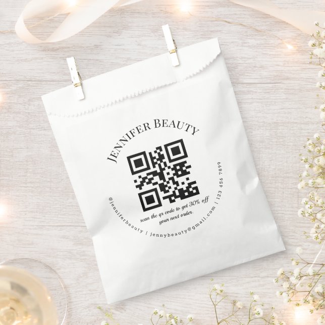 modern minimal qr code small business favour bag (Clipped)
