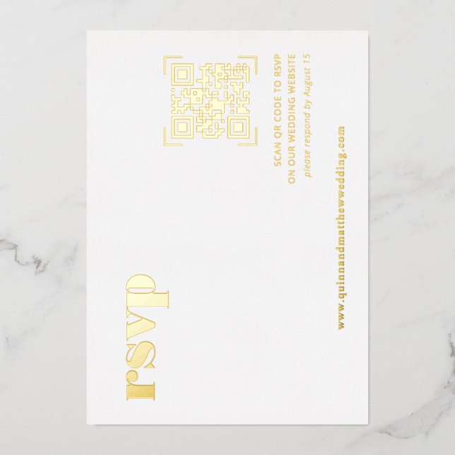 Modern Minimal | QR Code Wedding RSVP Card (Front)