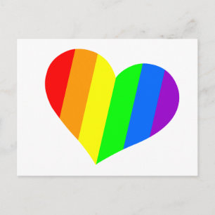 Modern Minimal Rainbow Heart Postcard