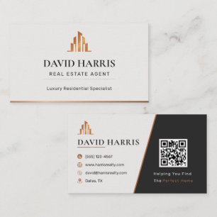 Modern Minimal Real Estate Agent    Copper Luxury  Business Card
