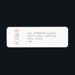 Modern Minimal Red Joyful Christmas Return Address Return Address Label<br><div class="desc">Shine bright this holiday season with our Modern Minimal Red Joyful Christmas Return Address labels! With chic red joyful lettering adorned with clean, modern lines, our labels will make sure your cards look perfectly polished. Add a special touch and make your holiday greetings stand out with this delightful design. Perfect...</div>