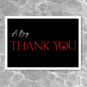 Modern Minimal Red Lips She's Thirty Birthday Thank You Card