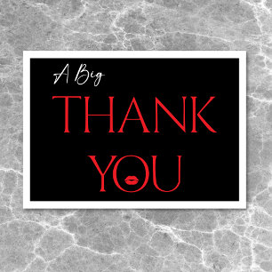 Modern Minimal Red Lips She's Thirty Birthday Thank You Card