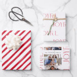 Modern Minimal Red Stripes Joyful Photo Christmas Wrapping Paper Sheet<br><div class="desc">This Christmas season, stand out from the crowd with our Modern Minimal Red Stripes Joyful Photo Christmas Wrapping Paper Sheets. The wrapping paper features clean lines in the typography and has chic red joyful accents, making it the perfect way to give your gifts a unique touch. The bright red and...</div>