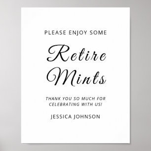 Modern Minimal Retirement Party Favour Sign 