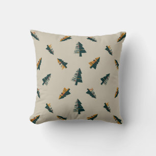 Modern Minimal Retro Trees Cushion