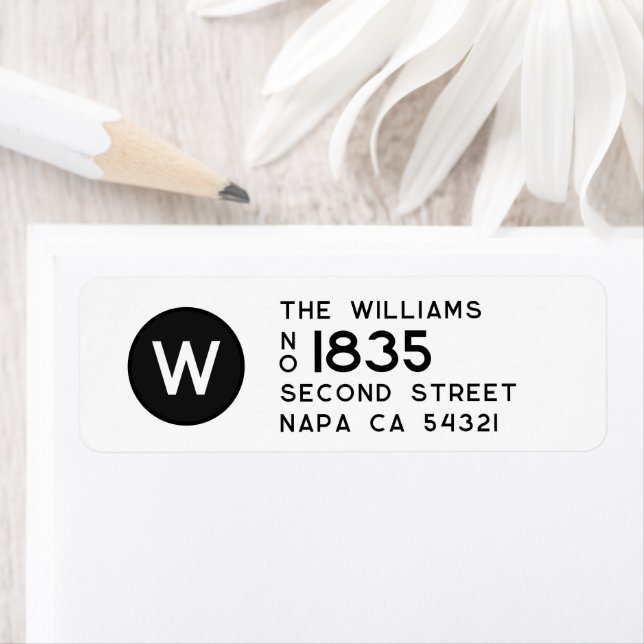 Modern Minimal Return Address Monogram  Label (Insitu)