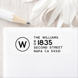Modern Minimal Return Address Monogram Label