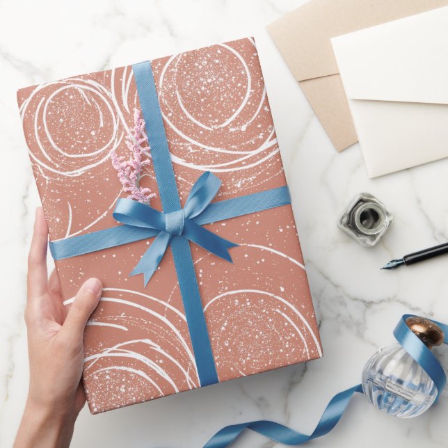 Modern Minimal Rose Gold Fine Glitter Pattern Wrapping Paper (Gifting)
